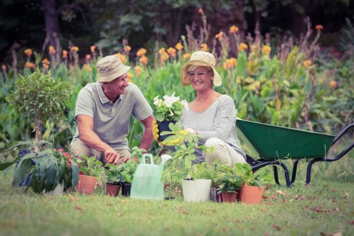 Gardening team in uniform at work representing commitment statement